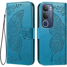 Pattintható tok a Vivo Y19s, Butterfly, kék