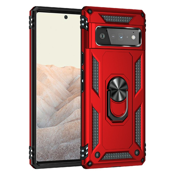 Páncélozott telefontok a Google Pixel 6 Pro, Nox Case Ring, piros