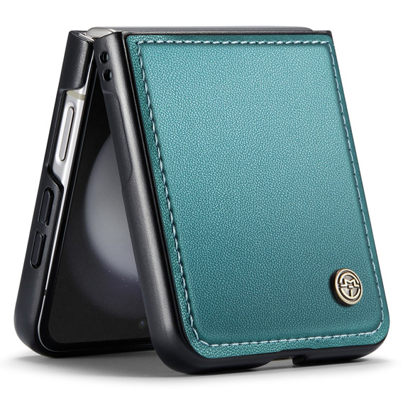 Tojás Samsung Galaxy Z Flip7 FE / Z Flip6, CASEME Litchi Leather, zöld