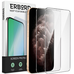 2x edzett üveg a iPhone 11 Pro Max, ERBORD 9H Hard Glass a képernyőn