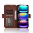 Pattintható tok a Infinix Hot 50i 4G, Card Slot, barna