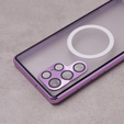 Magnetic Dual Glass MagSafe tok Samsung Galaxy S22 Ultra, lila
