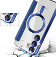 Pattintható tok a Samsung Galaxy S25 FE, RFID Wallet MagSafe CamShield, sötétkék