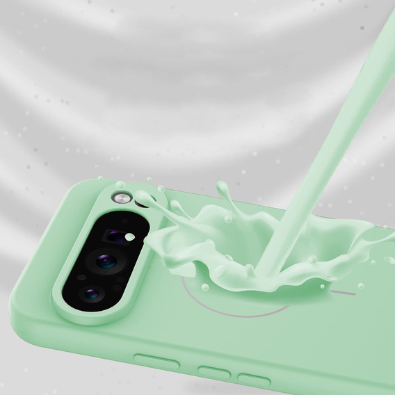 Szilikon tok a Google Pixel 10 Pro XL-hez, MagSafe, zöld