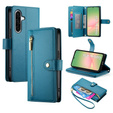 Pattintható tok a Samsung Galaxy A56 5G, Wallet Zipper Pocket, kék
