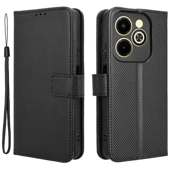Pattintható tok a Infinix Hot 40i, Wallet Smart Magnet, fekete