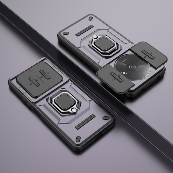 Telefontok a Xiaomi Redmi A3, KickStand Camera Lens, lila