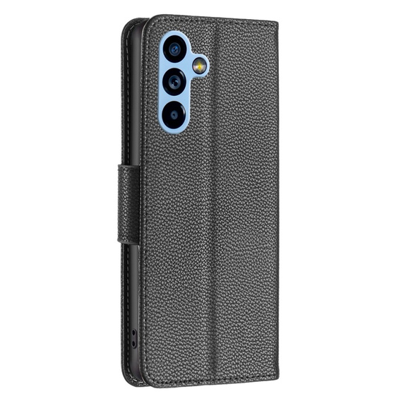 Pattintható tok a Samsung Galaxy A54 5G, Wallet Litchi Magnet, fekete