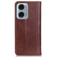 Telefontok a Motorola Moto G24 / G24 Power / G04, Wallet Litchi Leather, barna