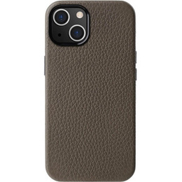 MELKCO tok iPhone 15 Plus készülékhez, bőr, MagSafe, szürke