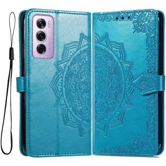 Pattintható tok a Oppo Reno 12 Pro, Mandala, kék