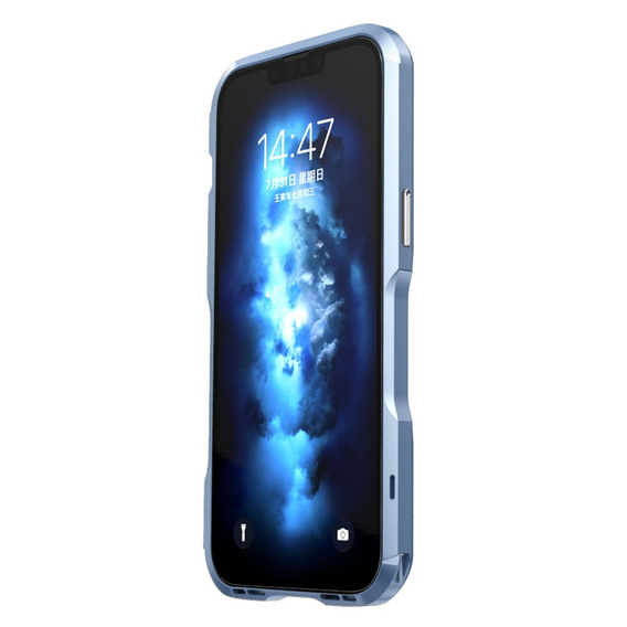 Teletok LUPHIE iPhone 14 Plus-hoz, Armor Bumper, kék