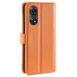 Pattintható tok a Oppo Reno8 T 4G, Wallet Zipper Pocket, narancssárga