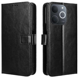 Pattintható tok a Realme Note 70T 4G, Crazy Horse Wallet, fekete