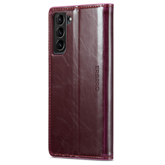 Pattintható tok a Samsung Galaxy S23, ERBORD Waxy Wallet, piros