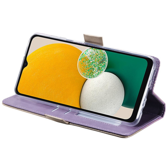 Flap tok Samsung Galaxy A55 5G, Wallet Pocket Zipper Lace, lila
