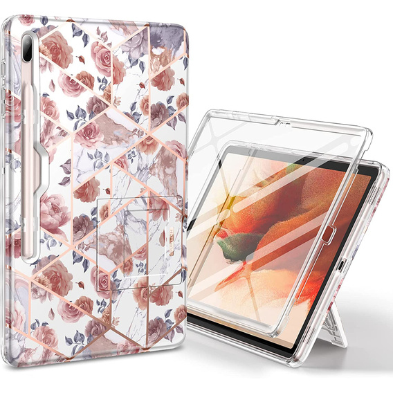 Telefontok a Samsung Galaxy Tab S7 FE, Suritch Full Body Marble, rózsaszín