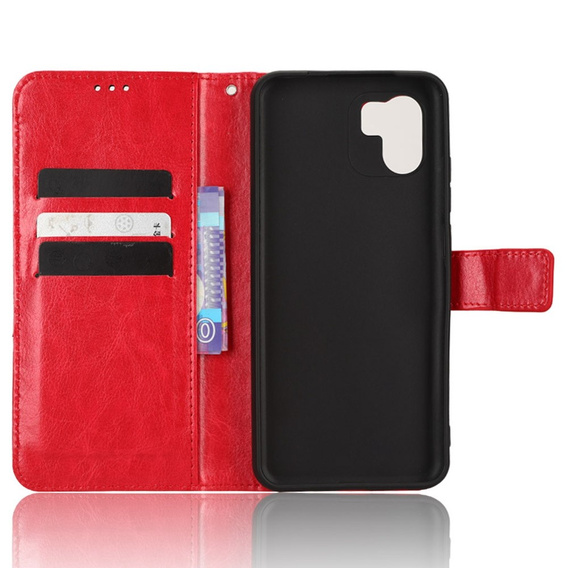 Pattintható tok a Xiaomi Redmi A1 4G / A2 4G, Crazy Horse Wallet, piros