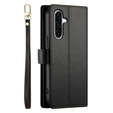 Pattintható tok a Samsung Galaxy A56 5G, Wallet Zipper Pocket, fekete