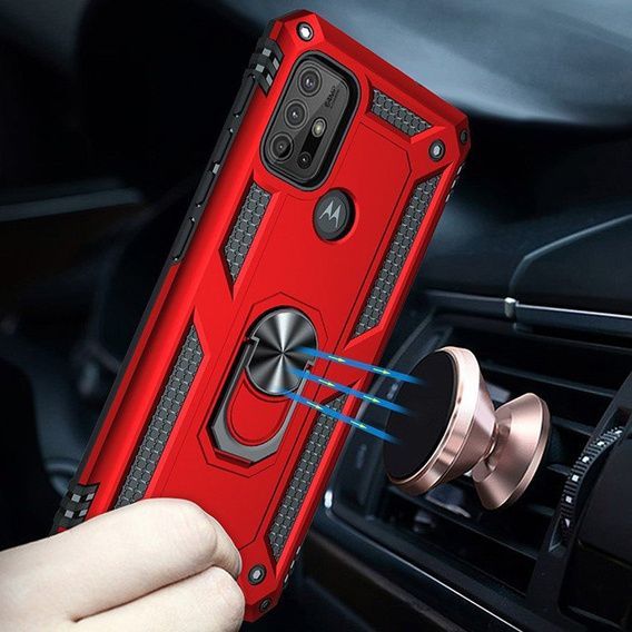 Páncélozott telefontok a Motorola Moto G10/G30, Nox Case Ring, piros