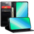 Pattintható tok a Samsung Galaxy S23 Ultra, ERBORD Waxy Wallet, fekete