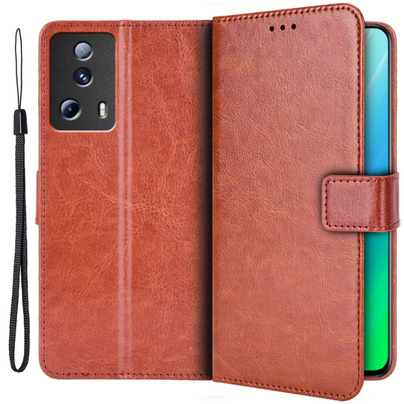 Pattintható tok a Xiaomi 13 Lite, Crazy Horse Wallet, barna