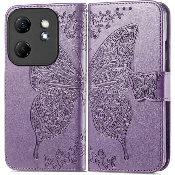 Pattintható tok a Infinix Hot 50i 4G, Butterfly, lila