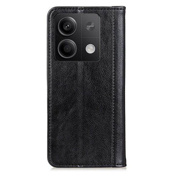 Telefontok a Xiaomi Redmi Note 13 5G, Wallet Litchi Leather, fekete