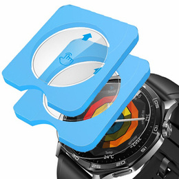 2x ERBORD edzett üveg a Huawei Watch GT 5 46mm-es órájához, rögzítőkerettel