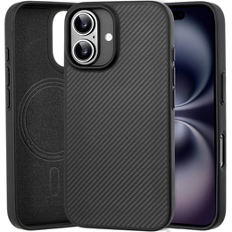 Tok iPhone 16, Aramid Fiber Cover, fekete