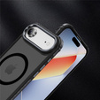 Matt tok iPhone Air készülékhez, páncélozott, MagSafe-hoz, füstölt, fekete oldalakkal