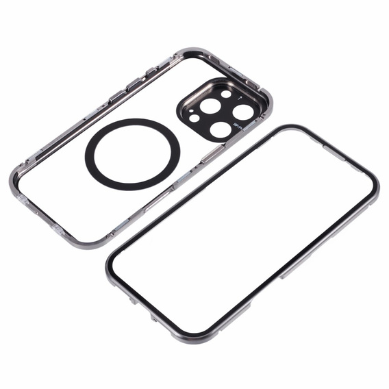 Magnetic Dual Glass MagSafe tok iPhone 16 Pro Max, titánium