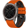 Szilikon pánt Garmin Fenix 7 / Forerunner 965 / 955 / 945 / 935, narancssárga / fekete