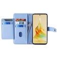 Pattintható tok a Oppo A78 4G, Wallet Zipper Pocket, kék