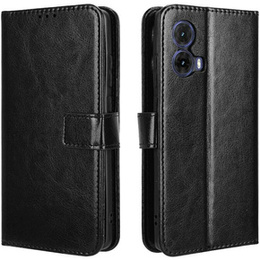 Pattintható tok a Motorola Moto G85, Crazy Horse Wallet, fekete