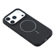 Szilikon tok iPhone 17 Pro készülékhez, MagSafe, ütésgátló, fekete