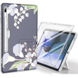 Telefontok a Samsung Galaxy Tab S7 FE, Suritch Full Body Flowers, szürke