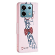 Pattintható tok a Xiaomi Redmi Note 13 Pro 5G, Wallet, Giraffe rózsaszín
