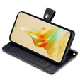 Pattintható tok a Oppo Reno8 T 4G, Wallet Zipper Pocket, fekete