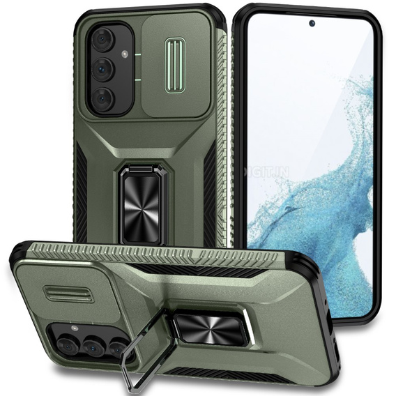 Páncélozott tok Samsung Galaxy A54 5G, páncélozott Slide Ring, zöld