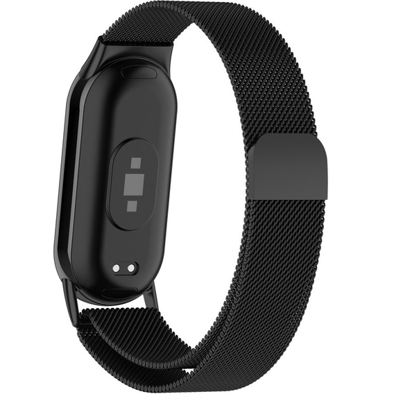 Milánói karkötő szíj tokkal a Xiaomi Smart Band 10 / 9 / 8, fekete