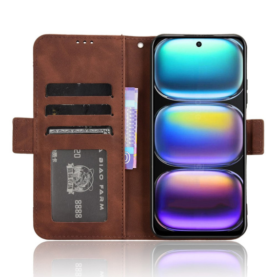 Pattintható tok a Infinix Hot 50 4G, Card Slot, barna