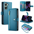 Pattintható tok a Xiaomi Poco X7 Pro 5G, Wallet Zipper Pocket, kék