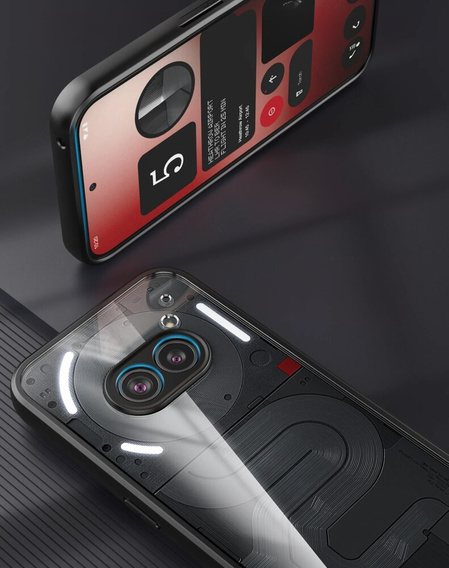 Tok Nothing Phone 2a, Fusion Hybrid, kameravédelemmel, átlátszó / fekete