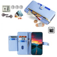 Pattintható tok a Realme 14 Pro+ 5G, Wallet Zipper Pocket, kék