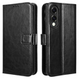 Pattintható tok a Samsung Galaxy S25 Edge, Crazy Horse Wallet, fekete