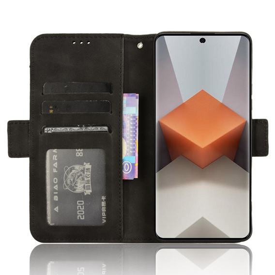 Pattintható tok a Xiaomi Redmi Note 13 Pro+, Card Slot, fekete