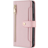 Pattintható tok a Honor Magic5 Lite, Wallet Zipper Pocket, rózsaszín