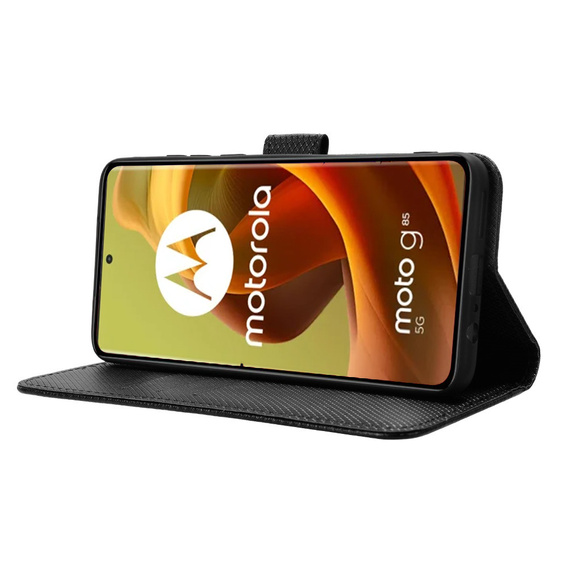 Pattintható tok a Motorola Moto G85, Wallet Smart Magnet, fekete