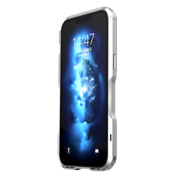 Teletok LUPHIE iPhone 14 Plus-hoz, Armor Bumper, ezüst